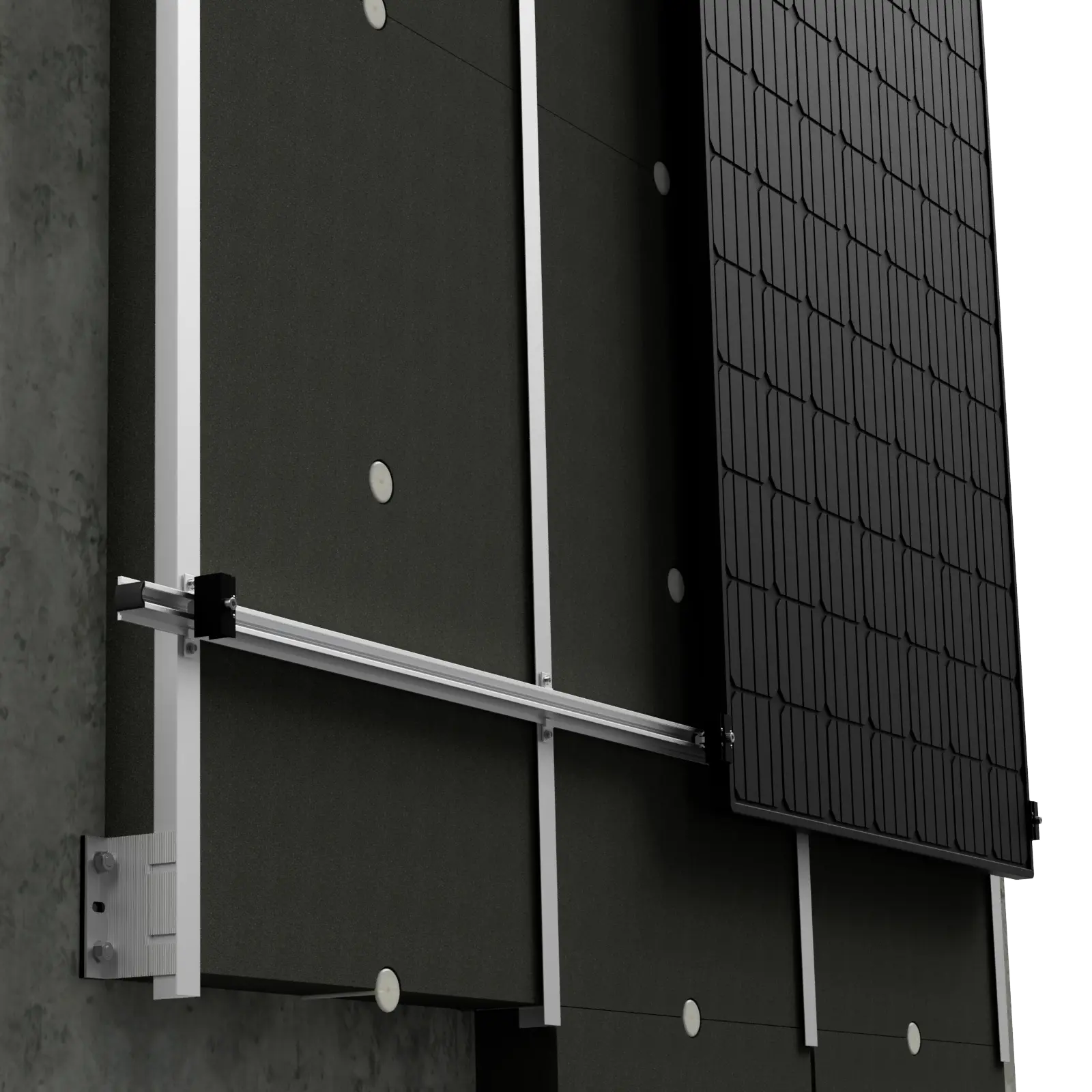 Photovoltaik-Fassade auf vorgehängten hinterlüfteten Fassaden